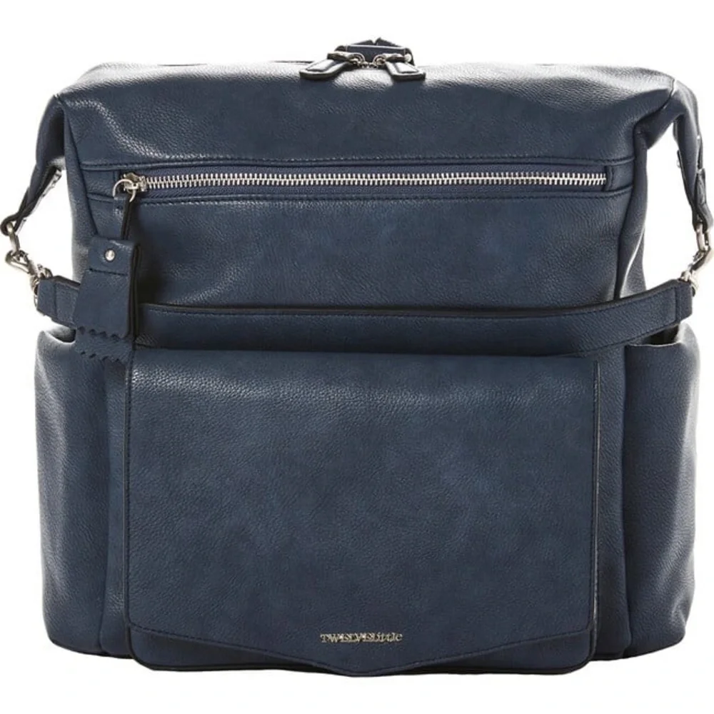 Twelvelittle Navy Women's Baby Bag Backpack Vegan Leather EUC